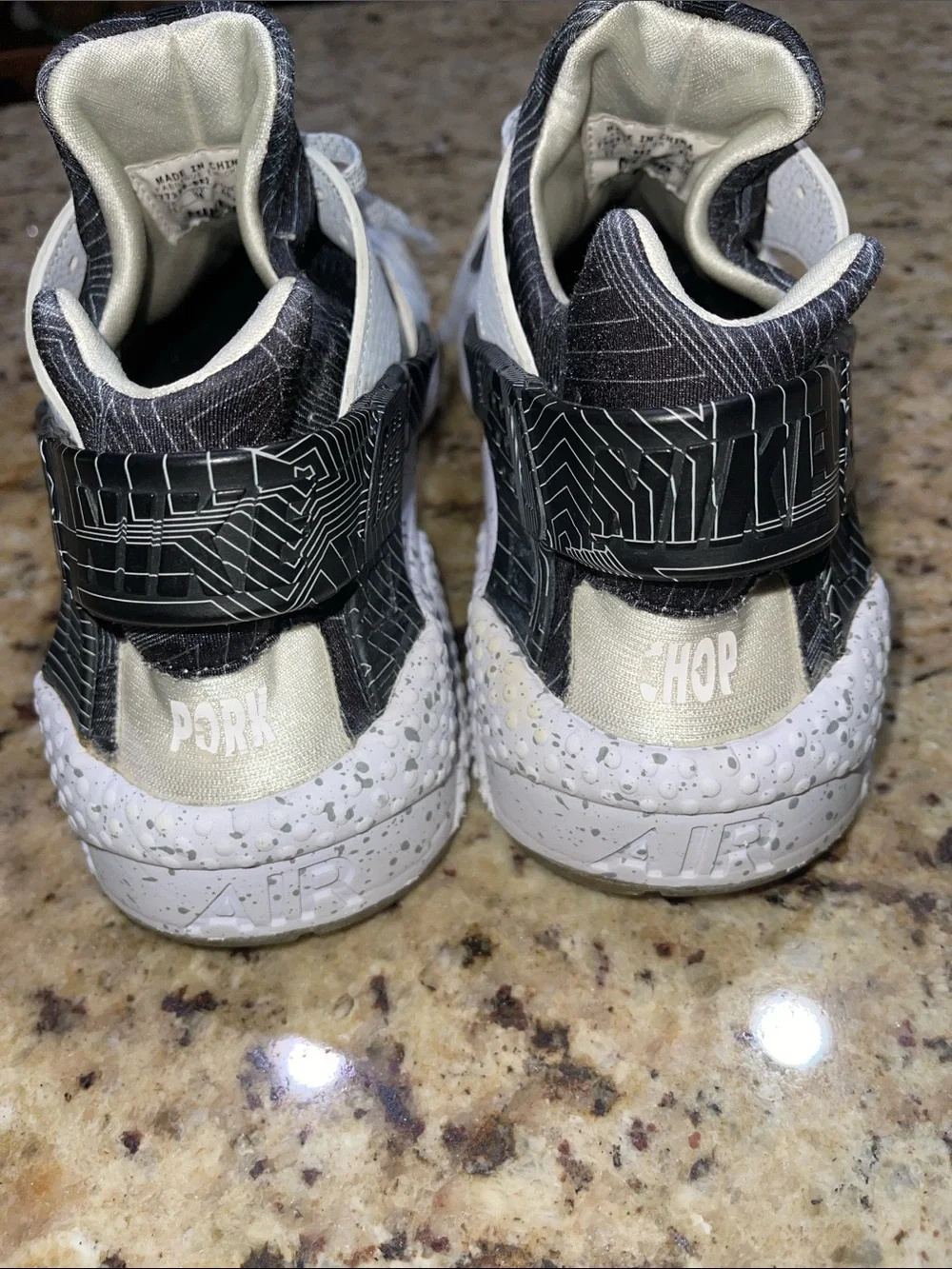 Nike Air Huarache White and Black Sneakers
